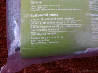 Prodám balkonovou clonu - 3