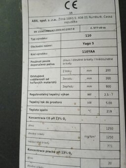 krbová kamna abx Jago 5 kw - 3