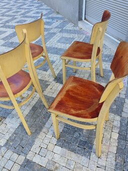 retro poválečné ČSSR židle 4ks socialismus 1950 - 1960 - 3