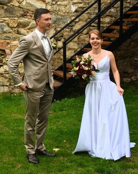 Svatební saténové šaty - 3