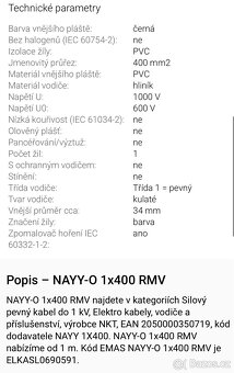 Kabel NAYY-O 1x400 RMV - 3