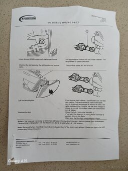 Prodám komplet – přední blinkry Saab 9-3, 900 - 3
