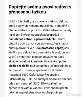 Přenosná taška pro psa XXL 90x61x65 cm - modrá - 3