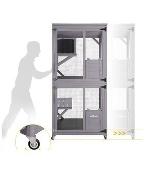 Velká voliéra, klec pro kočky a hlodavce, 80x80x180cm. - 3