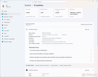 Herni PC - Ryzen 3600, 16GB RAM, NVME+HDD, 6600XT, WIN11 - 3