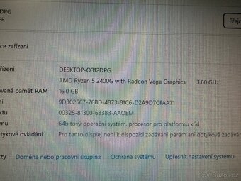 Herní PC Ryzen 5 - 16GB RAM SSD 512GB + GTX1050, Windows11 - 3