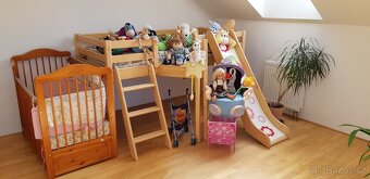 Dětská vyvýšená postel od Domestav se skluzavkou (ZÁNOVNÍ) - 3