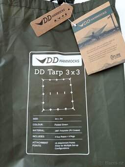 Bivakovací plachta DD Hammocks 3x3m, lesní zelená - 3