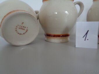 Keramické hrníčky, váza, svícen a miska (nepoužívané) - 3