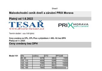 Nové bílé dveře 80 L, výrobce PRIX MORAVA - 3