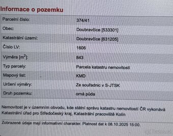 Stavební pozemek Doubravčice 843m2, Praha-Východ - 3