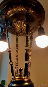 Starožitný secesní stropnice, lustr, lustřík osvětlení - 3