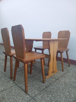 Jídelní set, stůl + 4 židle, selský nábytek - 3