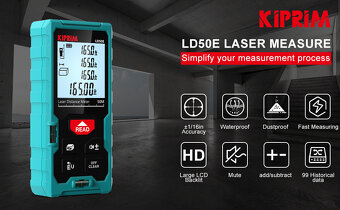 Laserový dálkoměr 50m Kiprim LD50E modrý - 3