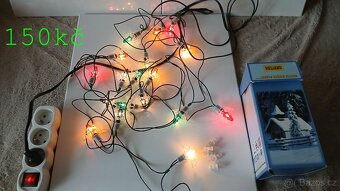 Vánoční ozdoby se světelným řetězem 15m,60 žárovek a jiné - 3