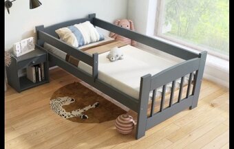 Dětská postel 80x160 se šuplíkem antracit - 3