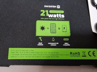 SWISSTEN Skládací solární panel 21W černo-zelený - 3