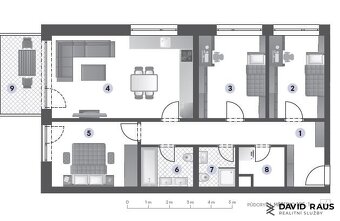 Prodej bytu 4+KK, 96,6 m2 s balkonem – Viladům Těsnohlídkova - 3