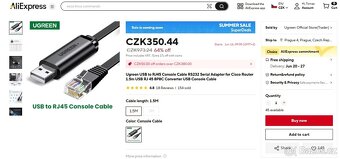 Prodej Console Cable USB to Ethernet + drivers - 3