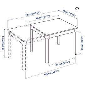 rozkládací čtvercový ikea stůl - 3
