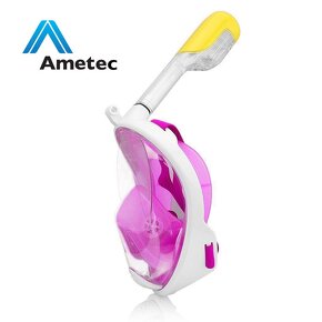 Nová celoobličejová potápěcí maska Ametec - růžová - 3