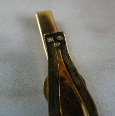 Spona do kravaty -  zlacené stříbro - 3