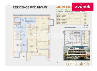 Ateliér 3+kk s terasou v novostavbě projektu REZIDENCE PO... - 3