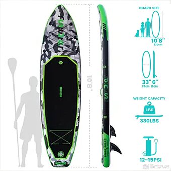 Paddleboard s kajakovou sedačkou , maskovaný.Green 330x84x15 - 3