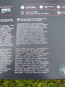 Nový AKU 1/4″ Rázový utahovák Parkside PDSSAP 20-Li D3 - 3