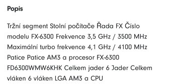 Procesor AMD FX-6300 VISHERA, 6 jádro, 3,5 GHz - 3