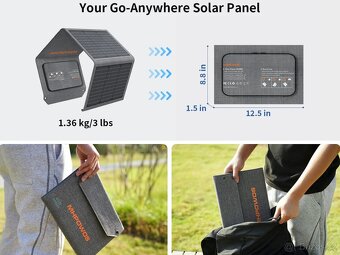 Kvalitní mobilní solární panel 40W, včerně USB C výstupu XT - 3