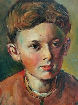 obraz CHLAPEC, PORTRÉT, olej na kartonu, nesign. - 3