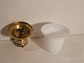 1x mosazná stropnice, lustr, bílý zvoneček, až 6 ks - 3