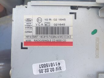 Autoradio FORD 6000CD + kód TOP stav - 3