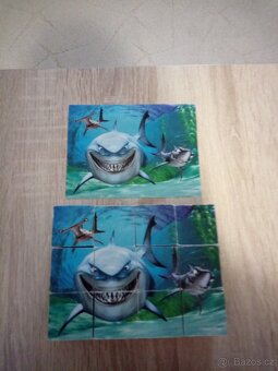 Dřevěné kostky s obrázky - Hledá se Nemo - 3