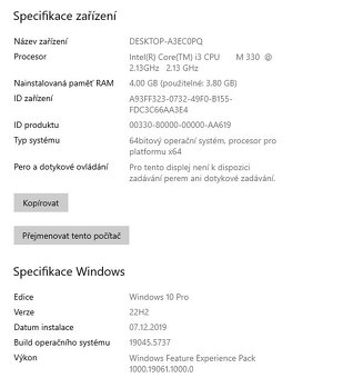 HP ProBook 4520s,i3-M330,WIN 10,HDD 250GB,RAM 4GB,displej 15 - 3