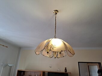 Skleněný retro lustr s květinovým vzorem - 3