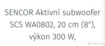 Aktivní Subwoofer SENCOR 300W do auta. - 3