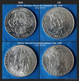 Stříbrné investiční mince Česko-Slovensko. Kolekce CA-USA - 3