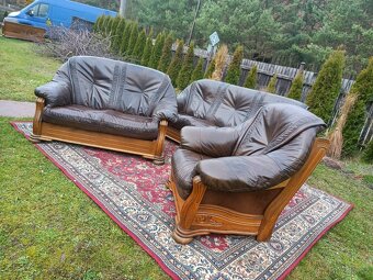 Kožená rustikální sedací souprava 3 - 2 - 1. - 3