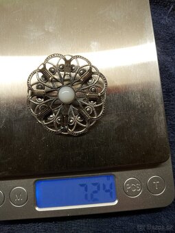 Stříbrná brož Art Deco - 3