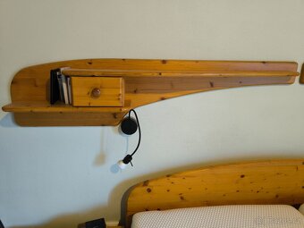 Manželské postele - masív smrk - včetně nočních stolků polic - 3