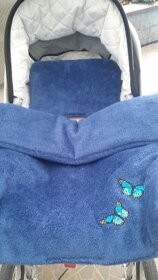 2-dílný teplý set do kočárku 74x58 cm modrý - 3