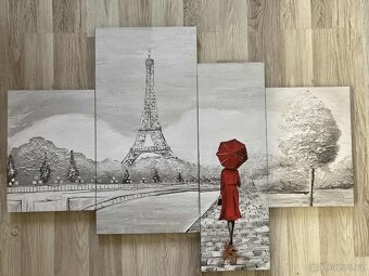 Moderní obraz 4-dílný Pařížanka 70x100 cm - 3