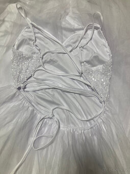 bílé tylové svatební šaty vel S a L - 3