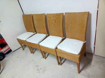 Prodám 4 x krásné vysoké ratanové židle s podsedáky - 3