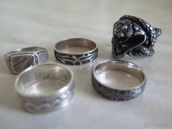 Pánské prsteny  - stříbro "925" a chirurgická ocel - 3