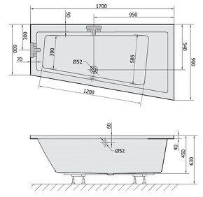 Nová vana Polysan Andra R - 60% - 3