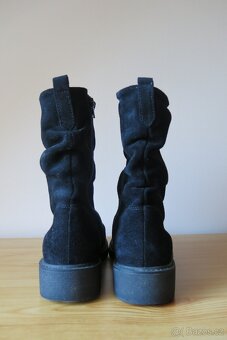 Kožené, semišové polokozačky, vel. 39 - 3