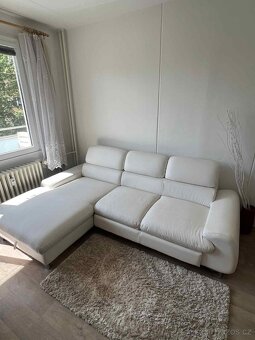 Rozkládací sedačka bílá s úložným prostorem - 3